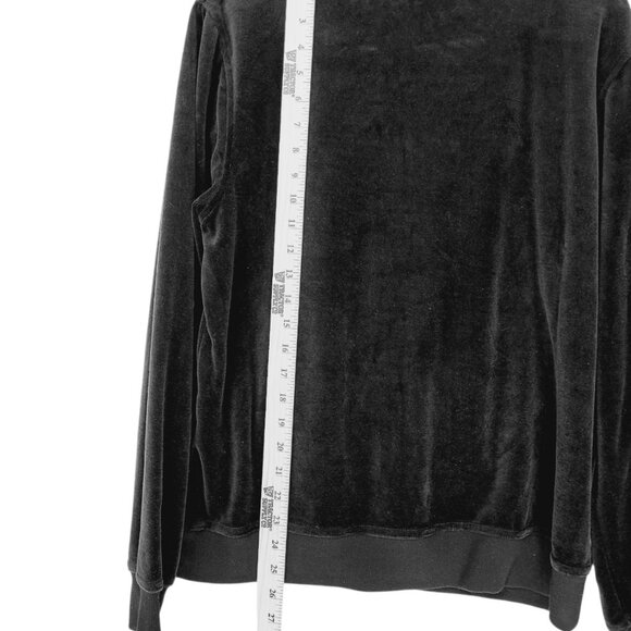 Vintage Velour Tracksuit Womens L Embellished Bling Full Zip 2pc Set Black - Picture 6 of 16